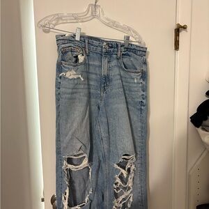 American Age Light Blue Distressed Boyfriend Jeans